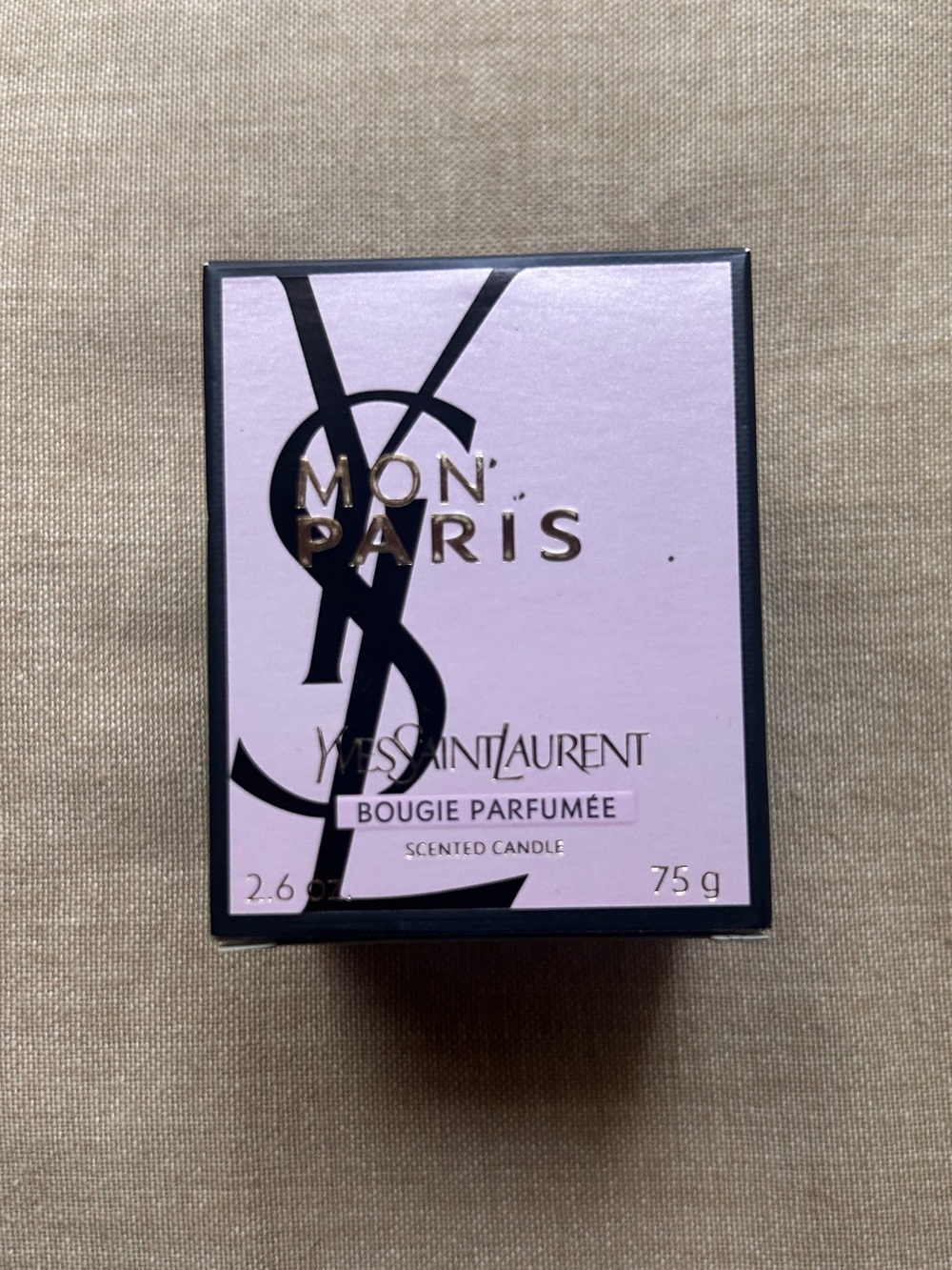 Yves Saint Laurent Mon Paris Scented Candle Box - Light Pink & Black Accents